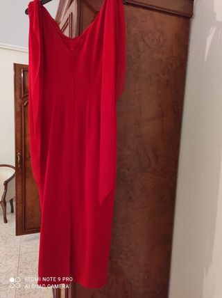 Vestido Rojo de Gala-   Talla 42 Mujer