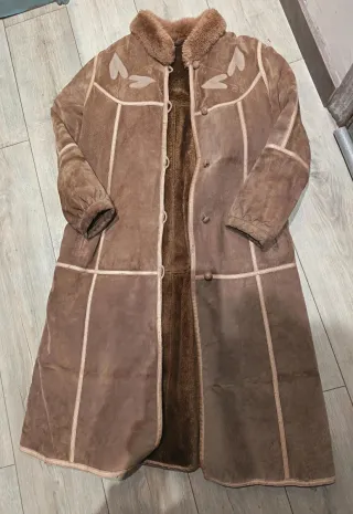 Abrigo piel vuelta 100%piel vintage borreguillo in