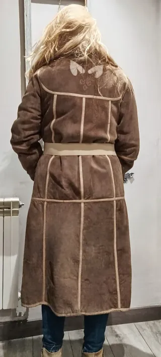 Abrigo piel vuelta 100%piel vintage borreguillo in