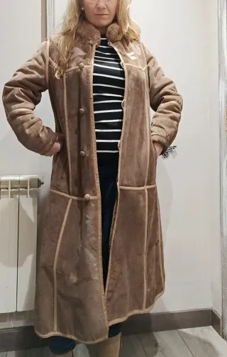 Abrigo piel vuelta 100%piel vintage borreguillo in