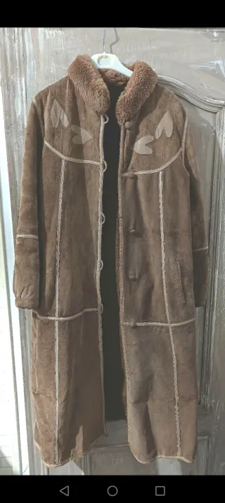 Abrigo piel vuelta 100%piel vintage borreguillo in