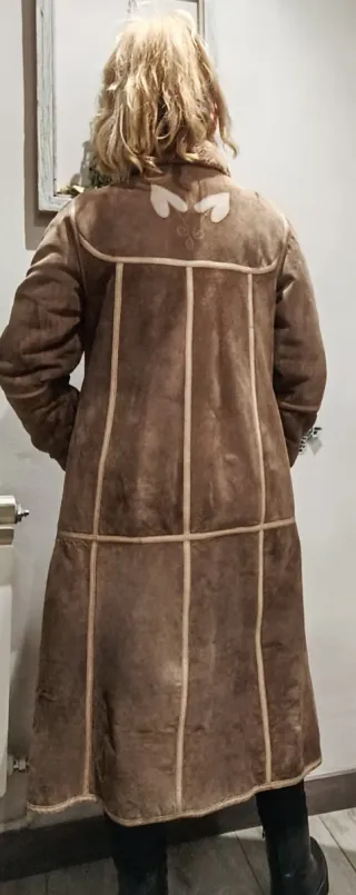 Abrigo piel vuelta 100%piel vintage borreguillo in