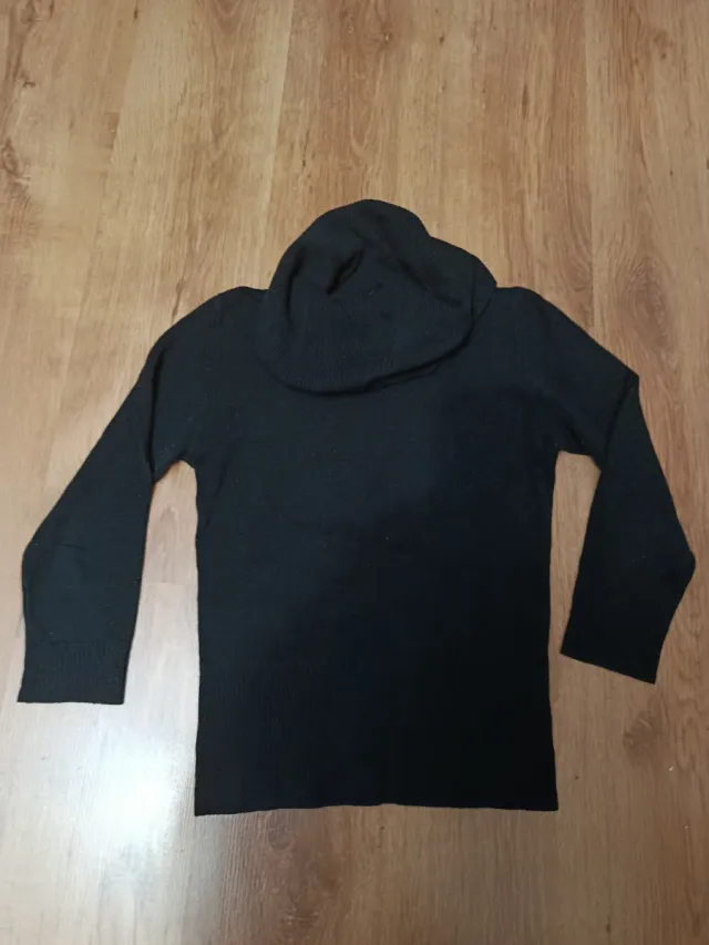 Jersey negro cuello alto mujer talla S