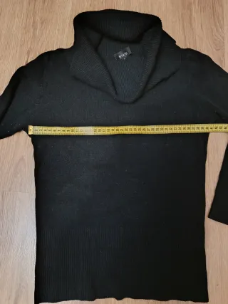 Jersey negro cuello alto mujer talla S