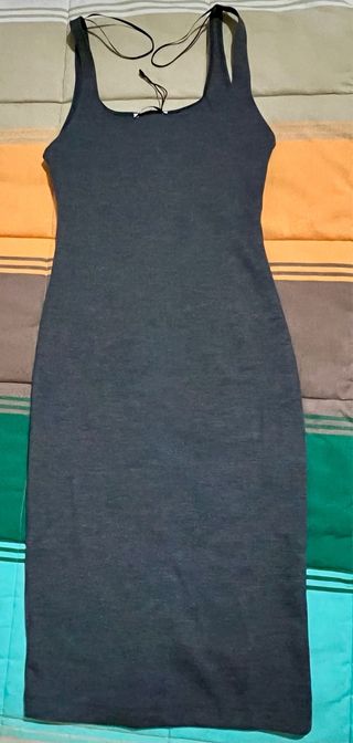 Vestido gris mujer