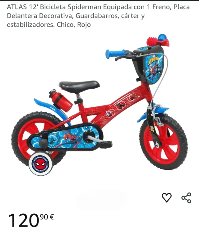 Bicicleta Spiderman 12"