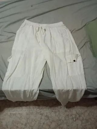 Conjunto Lino Camisa y Pantalón Largo Blanco