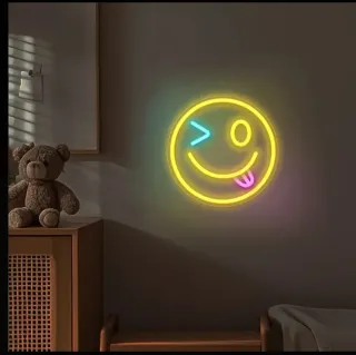 Lampada Neon LED "Emoji Ammiccante"