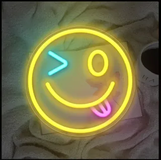 Lampada Neon LED "Emoji Ammiccante"