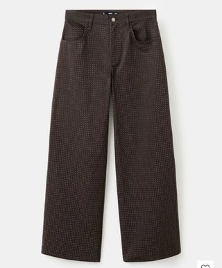Pantalones Mango marrones con pedrería