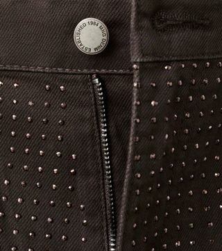 Pantalones Mango marrones con pedrería