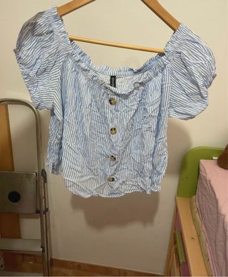 Camisa corta a rayas