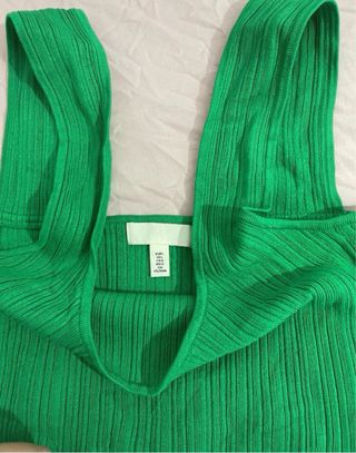 Top verde de canalé