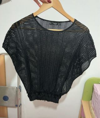 Camiseta Mango Transparente Negra