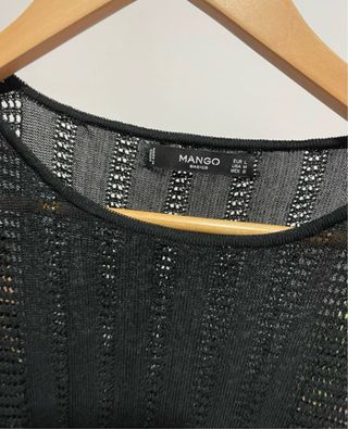 Camiseta Mango Transparente Negra