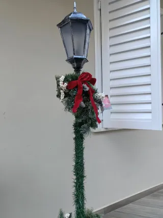 Lampione di Natale 1,8m con decorazioni e luci