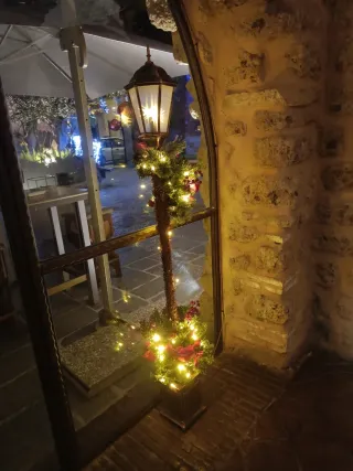 Lampione di Natale 1,8m con decorazioni e luci