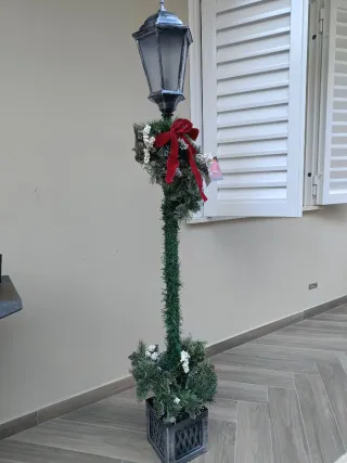 Lampione di Natale 1,8m con decorazioni e luci