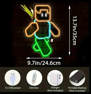 Lampada Neon LED "MAINCRAFT"