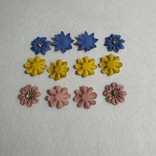 Lote 12 Botones Flores Diamante Manualidades