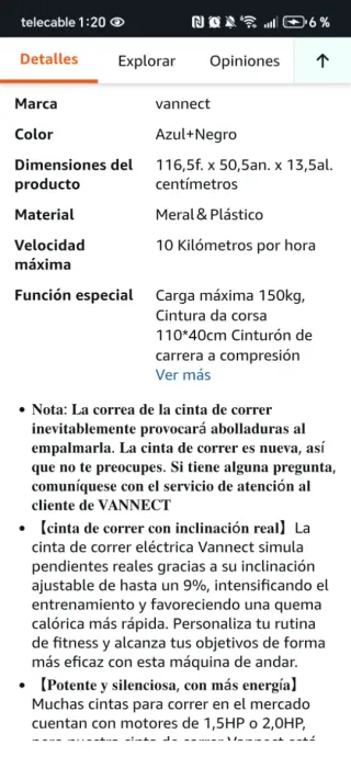 Cinta de Correr 2.75HP con Inclinación