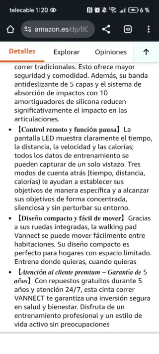Cinta de Correr 2.75HP con Inclinación