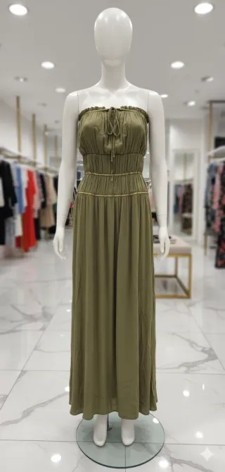 Vestido griego verde oliva.