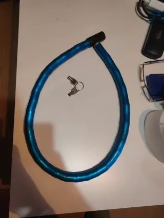 Cadena Seguridad Moto/Bici Azul con Llaves