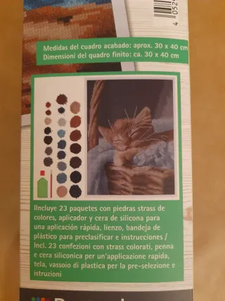 Kit Punto de Cruz Diamante Crelando Gato Durmiendo