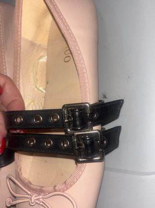 Zapatos planos Kalin rosa con 2 cintas