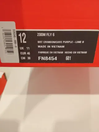 Nike Zoom Fly 6 Talla 46 Naranja y Verde