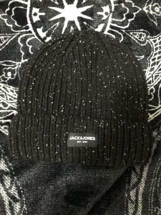 Gorro Jack & Jones negro y gris