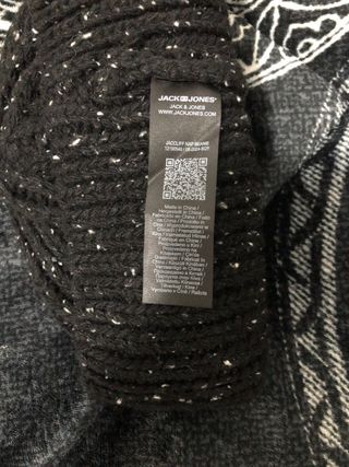Gorro Jack & Jones negro y gris