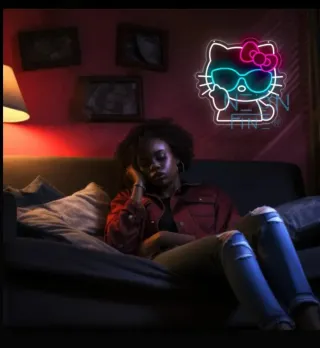 Lampada Neon LED "Hello Kitty"