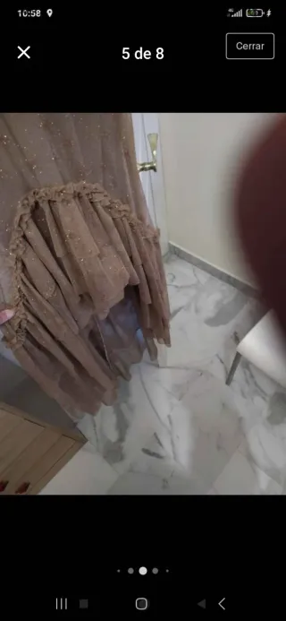 Vestido cobre con volantes talla 38