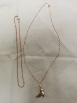 Colgante PAJARITA dorada. Elegir una cadena