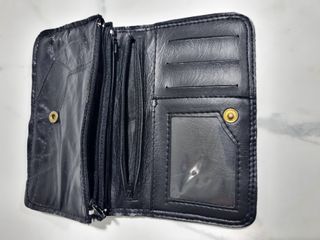 Cartera Vintage de Piel Genuina Negra - Año 1980