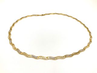 gargantilla oro 18k con circonita 16cm