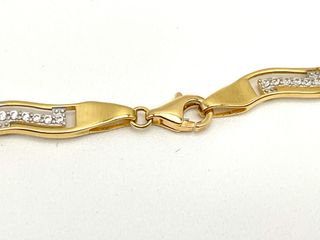 gargantilla oro 18k con circonita 16cm