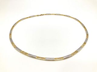 gargantilla oro 18k con circonita 17cm