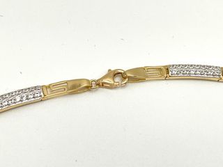 gargantilla oro 18k con circonita 17cm