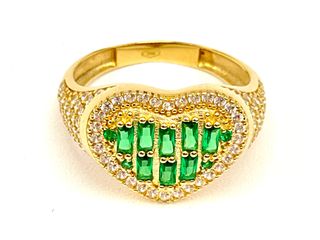 sortija oro 18k con circonita