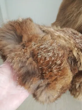 Abrigo auténtico de piel de zorro siberia