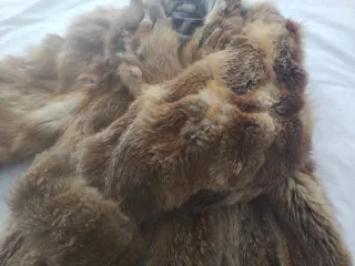 Abrigo auténtico de piel de zorro siberia