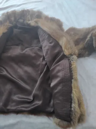 Abrigo auténtico de piel de zorro siberia