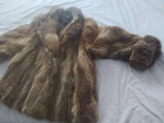 Abrigo auténtico de piel de zorro siberia