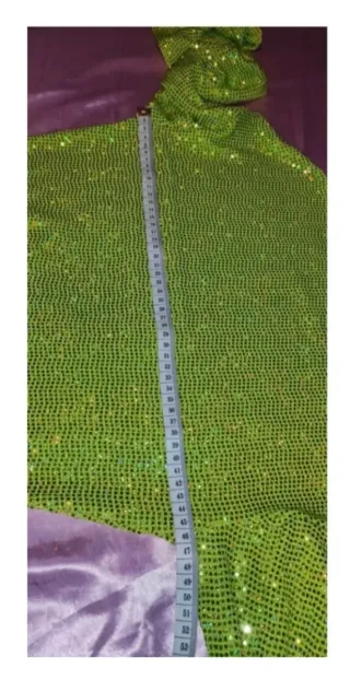 Vestido Verde Lima Lentejuelas Brillo Talla M