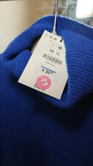 Jersey cuello alto azul talla M