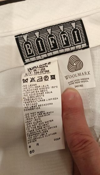 Traje hombre XL 100% lana pura raya diplomática