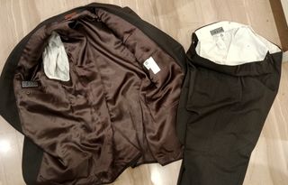 Traje hombre XL 100% lana pura raya diplomática